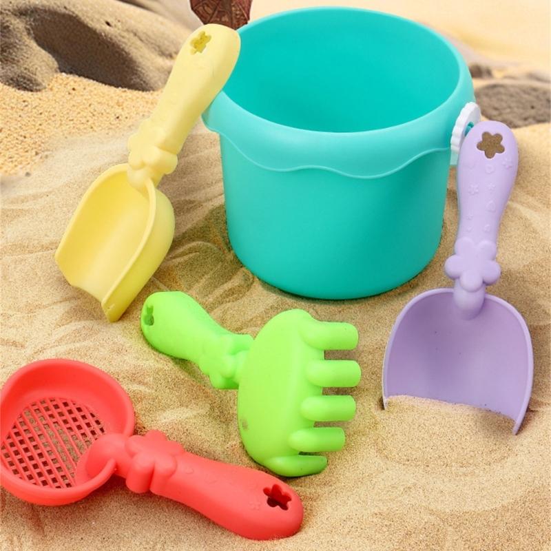 Sand Play Tool Set Sand Shovel Bucket Sandcastle Toy For Children With Bright Color for Parents Kids Beach Vacation