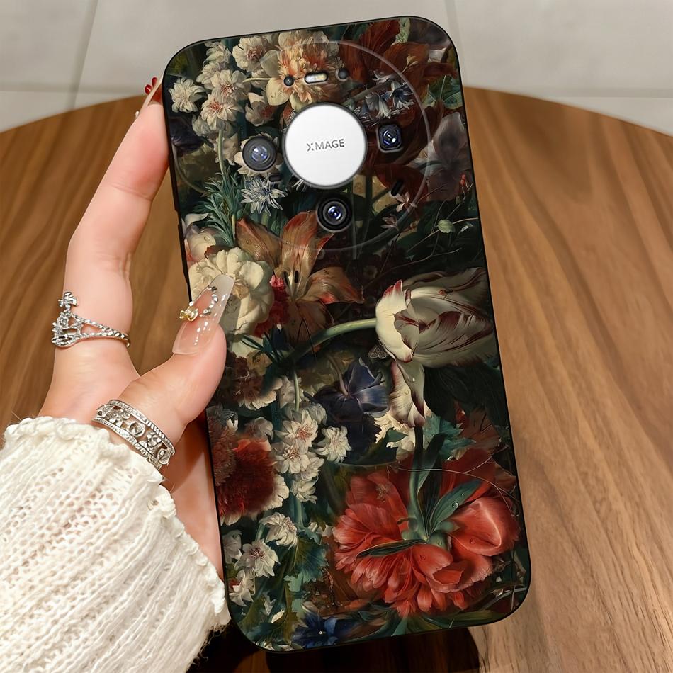 

For Huawei Mate 80 Pro Max Phone Case For Huawei P20 P30 P40 Lite E Cherry Blossom Matte Silicone Soft Protective Back Covers Huawei Mate 80&Matte Silicone