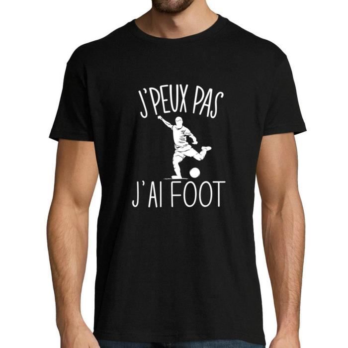 T-shirt Homme - Désolé Je peux pas - Football - Manches courtes - Noir - Sport Humour