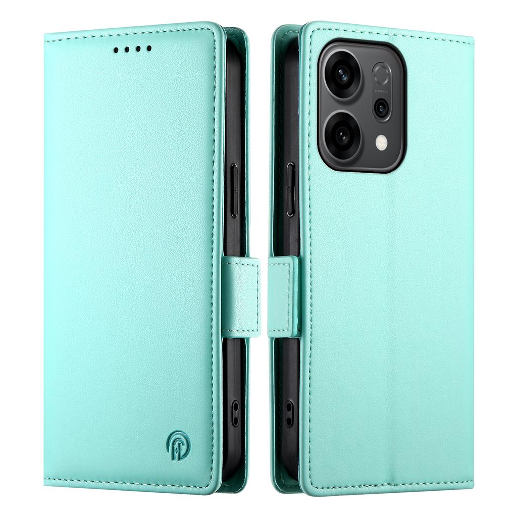 For Oppo Reno14 5G (Global) Stativdeksel PU-lær Lommebok Telefondeksel