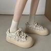 Thick-soled Casual Small Fragrant Style Versatile Thick-soled Little White Shoes Women's 2025 New Autumn and Winter Canvas Shoes Popular Low-top Board