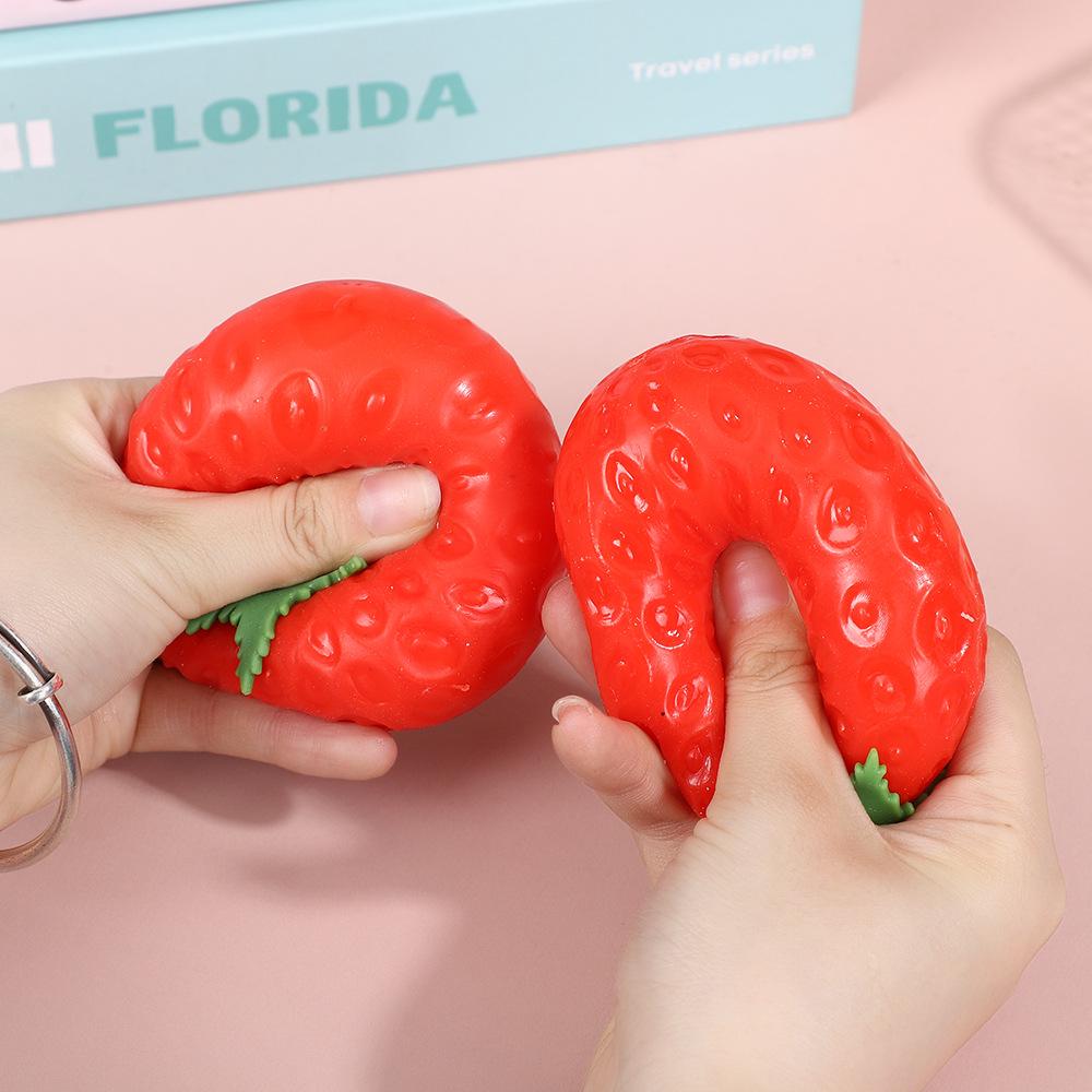 Strawberry Squeeze Light-Up Toy: Soft, Fun, Slow-Rebound Decompression Prank Gift