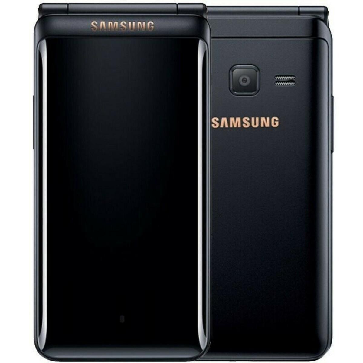 Samsung Gerenoveerde  Galaxy Folder 2 G160N 4G LTE Origineel 2GB RAM 32GB ROM Flip Ontgrendelde Smartphone zwart