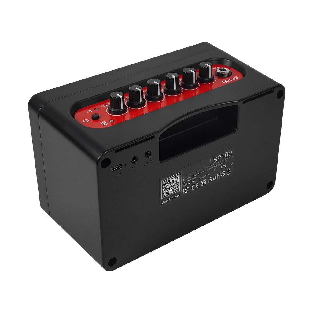 10W Electric Guitar Amp Portable Guitar Practice Speaker for Daily Practice Street Performances Rechargeable with