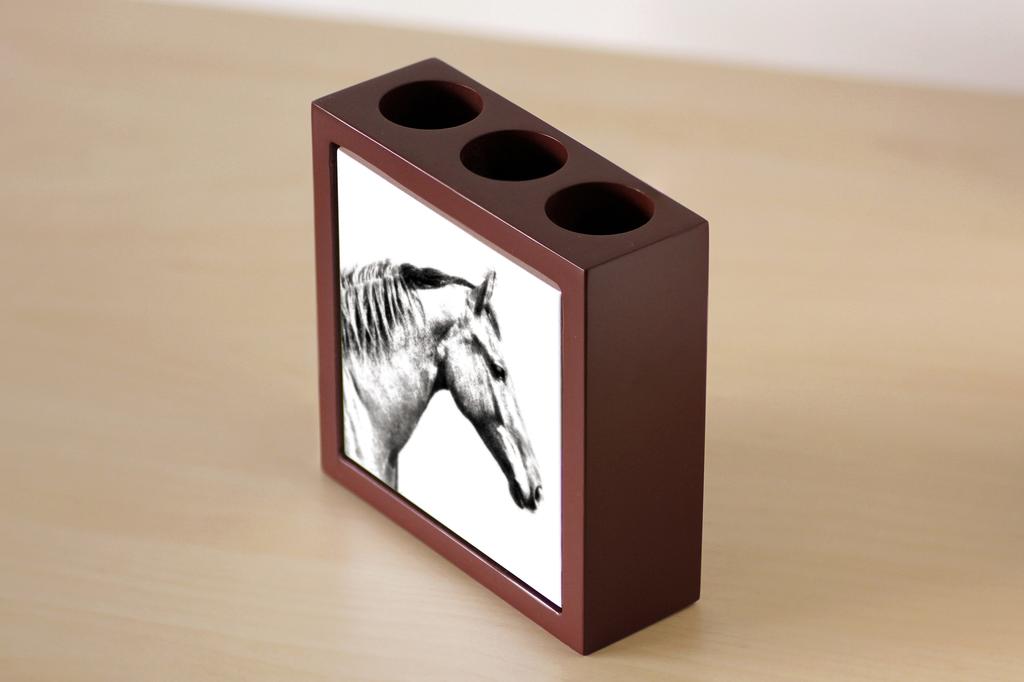 Selle Francais – Pen holder with a horse, desk organizer with a print | Art-Dog
