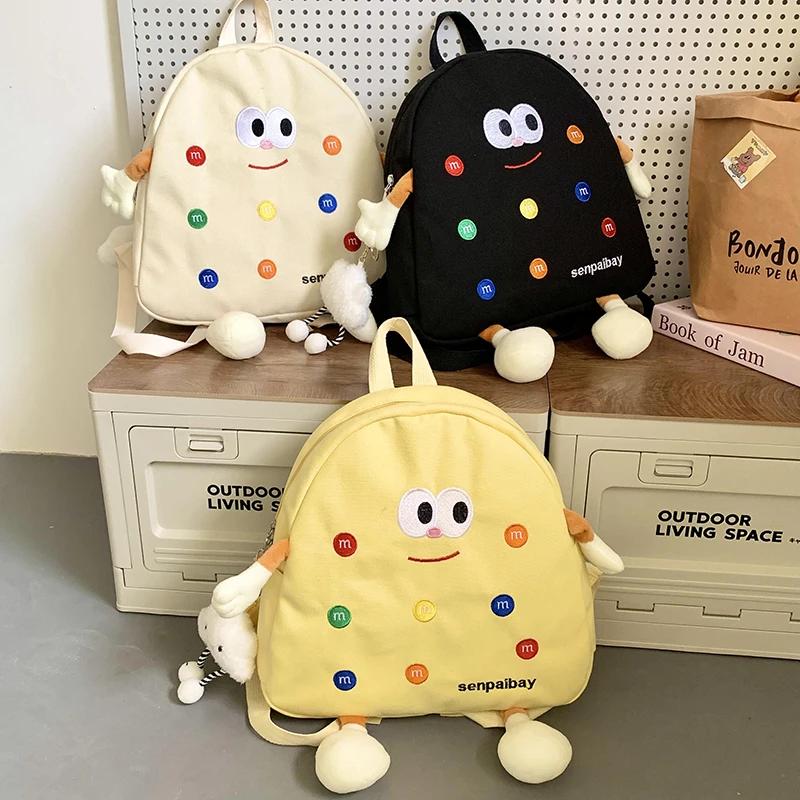 Modischer Cartoon-Canvas-Kinderrucksack, lässige Nischentasche, hübsch und elegant