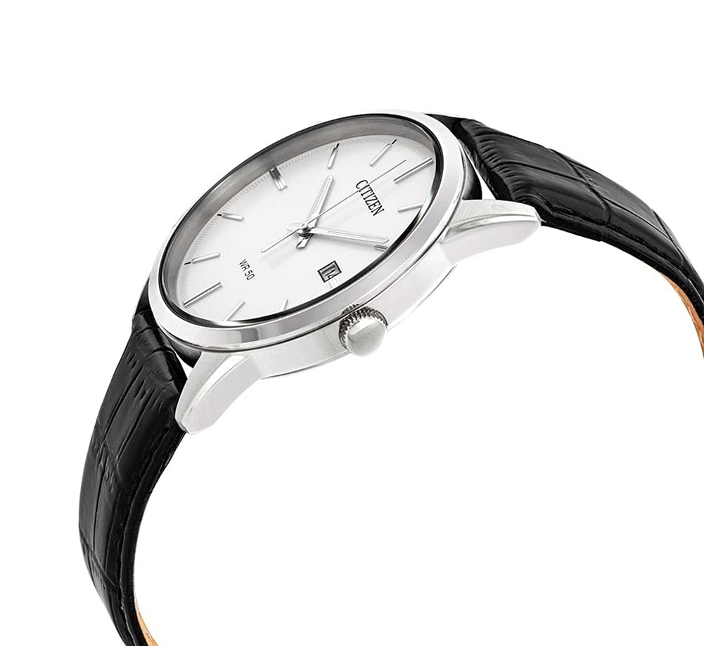 Citizen Men's Watch Quartz Stainless Steel Leather Band Casual Watch Black (Model BI5000-01A)