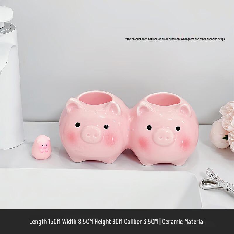 

Cute Ceramic Pig Toothbrush Holder