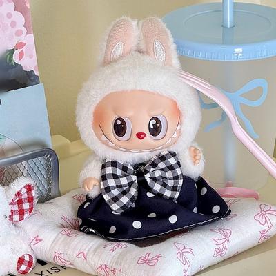 Für 17cm Labubu Puppenkleidung Modekleidung Kleid Puppenkleidung Farblich passender Overall Puppenzubehör Niedliche Dekoration Kleine Kleidung