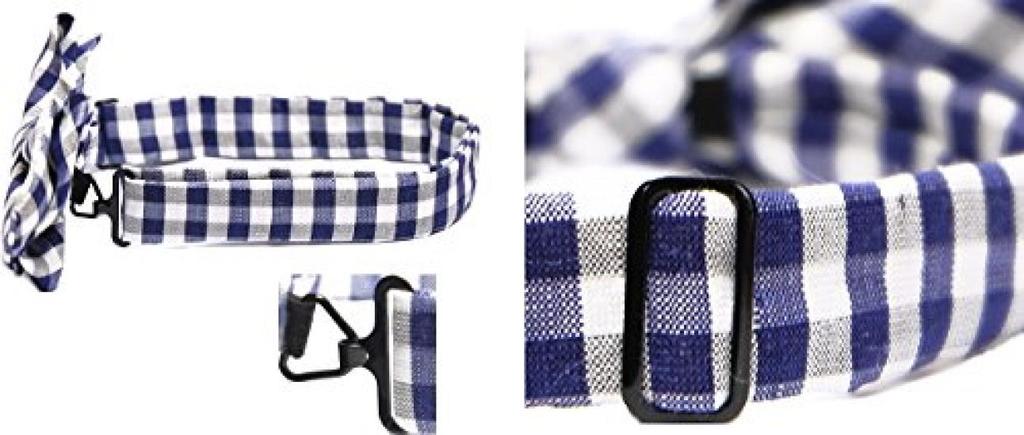 [D+Arts] Stylish Monotone Bow Tie, Silk Linen Gingham Check Pattern, Simple Fastener, Made in Japan (Black)