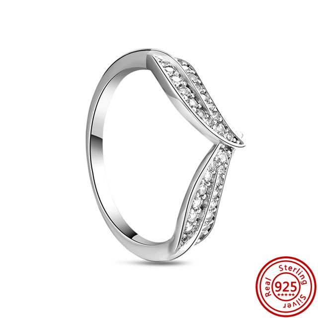 Authentic 100% 925 Sterling Silver Princess Regal Crown Heart Sparkling Zircon Luxury Circle Rings Women Wedding Jewelry