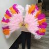 Mixing colour Ostrich Feather Hand Fan 70cm 100cm Fluffy Plumes Fan for Wedding Burlesque Stage Dance Performance Carnival Props