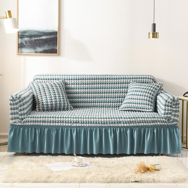 Dickerer Stoffrock, Sofabezug, hochwertiges Spandex-Stretch, rutschfest, Sofabezug für Esszimmer, 1/2/3/4-Sitzer-Set 1Seater 90-140cm