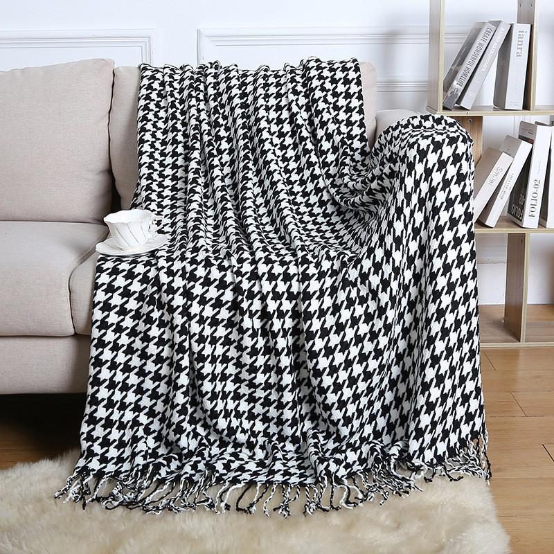 Bohemian Knitted Throw Blanket for Bed, Sofa, or Office Nap
