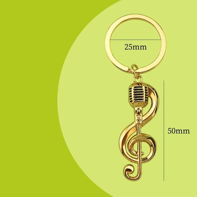 Keychain Pendant Creative Headphone Notes Pendant Small Gift Concert Souvenir Metal Keyrings