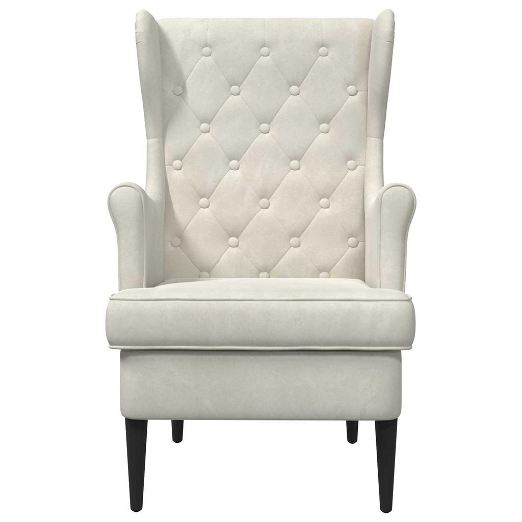 Cream Velvet Armchair