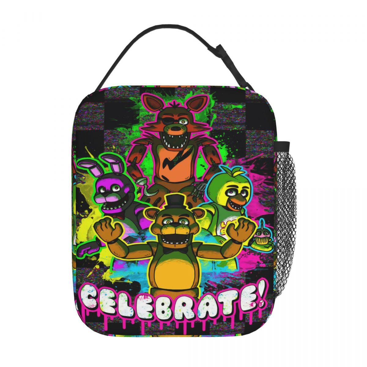FNAF Bij Freddys Product Geïsoleerde Lunchtas Voor School Opslag Voedseldozen Draagbare Thermische Koeler Lunchbox Option 1