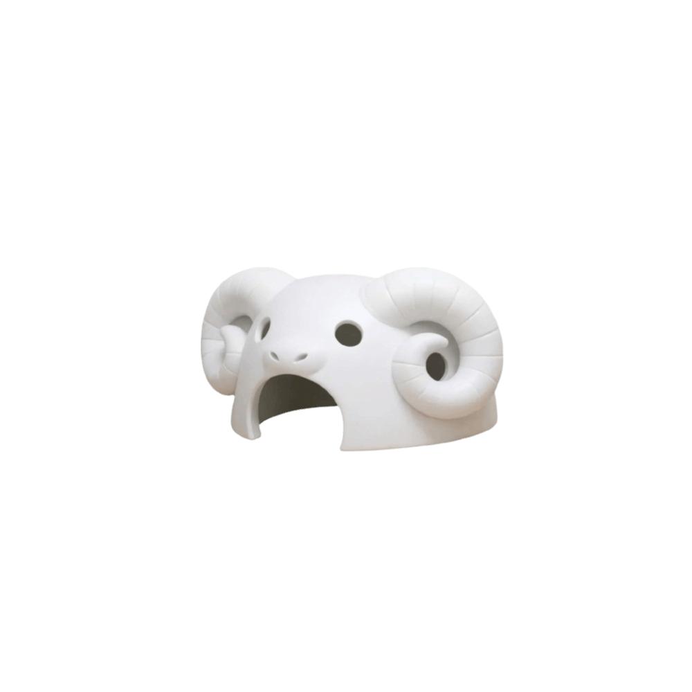 Sheep Roll Horn Shape Reptile Hidden Cave 3D Printed Aquarium Landscaping Chews