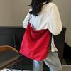 Large-capacity Fashionable Tote with Minimalist Pure Color Design, Single Shoulder Bag