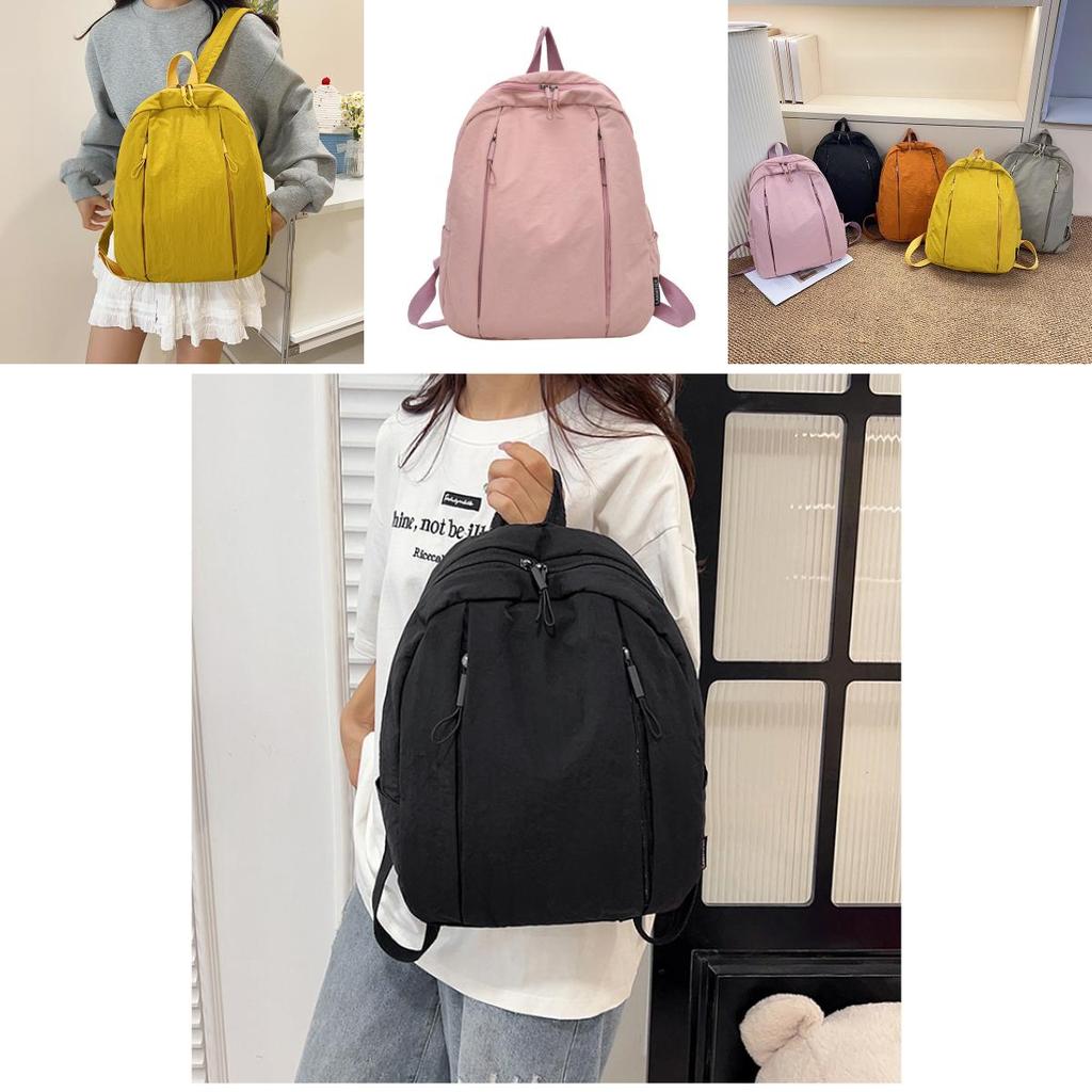 Trendy Solid Color Large Capacity Backpack For College And Travel With Breathable Design