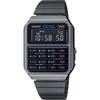 Vintage Series Calculator Watch CA-500WEGG-1B Unisex Metal Band Dark Gray Metallic