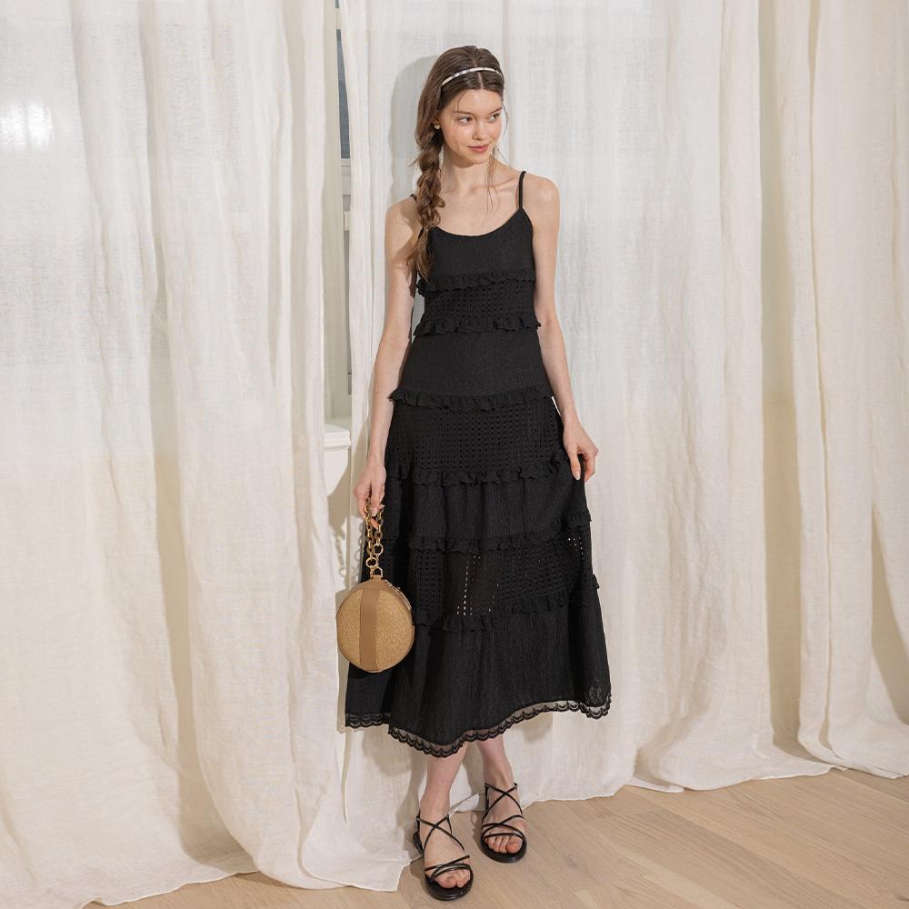 Deondeulob Dd_Hollow Leaf Straps Dress_Black