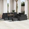 13-Piece Garden Sofa Set with Cushions Black Poly Rattan 3363624