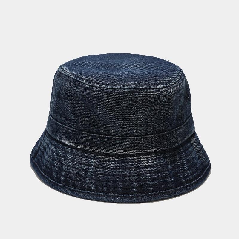 Vintage Denim Bucket Hat Women Sun Protection Foldable Sun Hat For Summer Beach