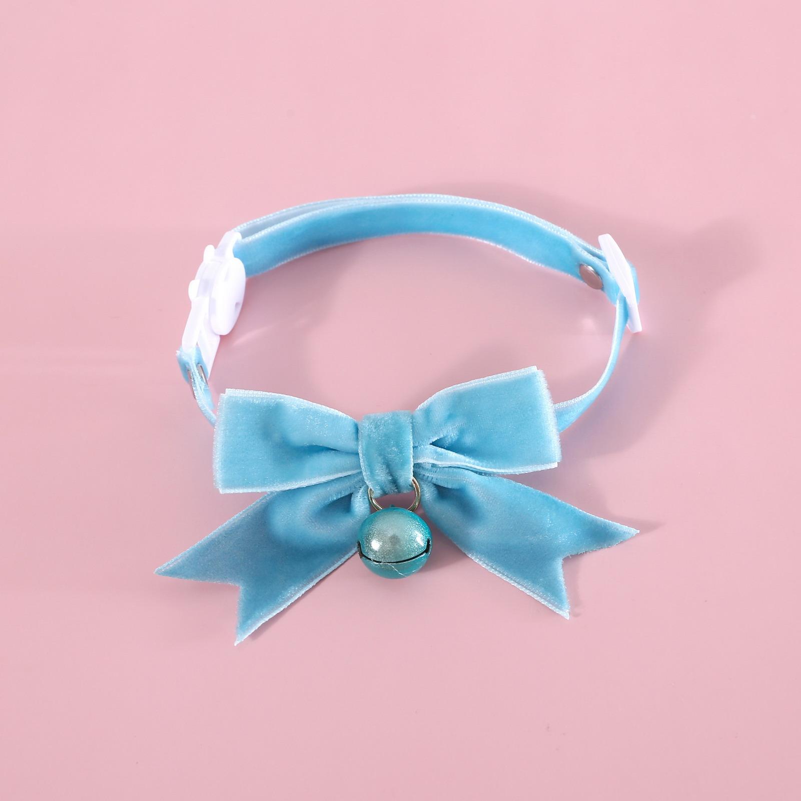 

Cats Collar Adjustable Anti-Choking Puppy Necklace Heart Shape Velvet Bow Tie Dog Collar Rhinestone Decoration Pet Collar