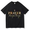 Gebet verändert Dinge Christliches T-Shirt Religiös Jesus Glaube Grafik-T-Shirt Inspirierende Bibelzitate Oberteil für Unisex Damen