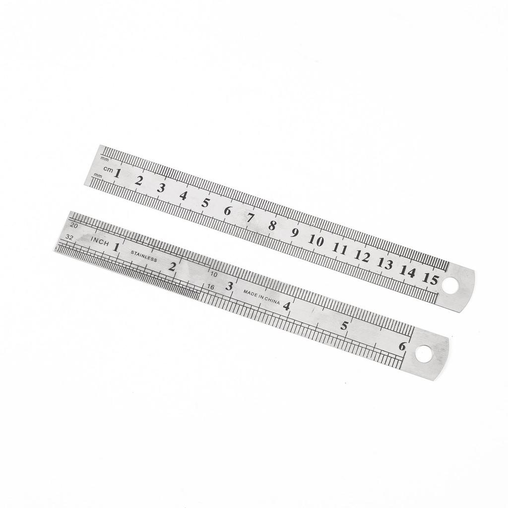 Stainless Steel Double-Sided Ruler: 15/20/30/60/100 cm, 0.5-0.7 mm Thick for Art and Measurement