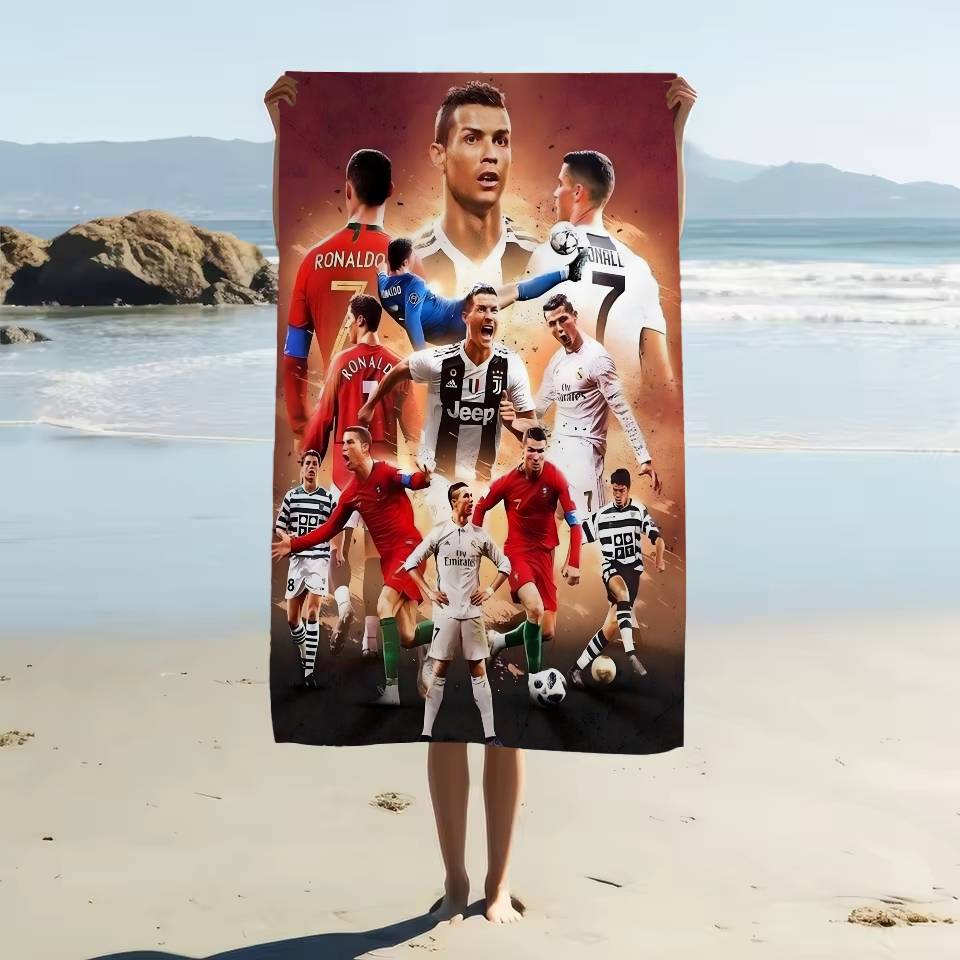 C-Cristiano R-Ronaldo CR-7 Asciugamano da Spiaggia in Microfibra Assorbente Asciugatura Rapida Morbido Yoga Nuoto Resort Arrampicata su Montagna Asciugamano