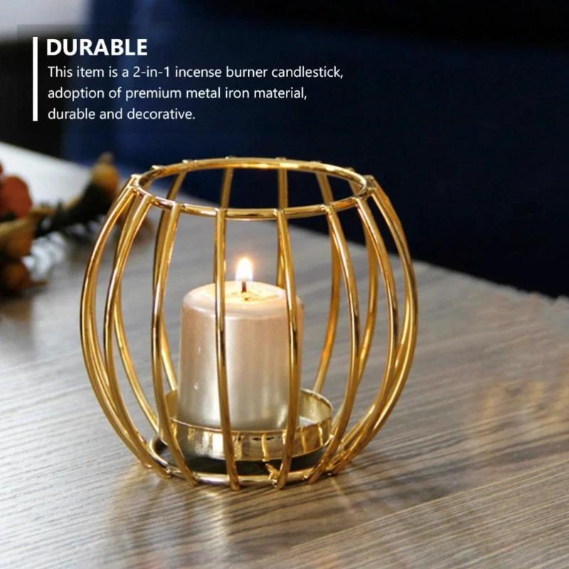 Arabian Gold Incense Burner Gold Iron Candlestick Creative Home Model Essential Oils Aromatherapy Lamp Home Decoration