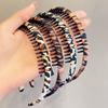 Neue Damen Elegant Print Leopard Gezähnt Vintage Haarbänder Pony Gebrochenes Haar Finishing Wasch Stirnband Mode Haaraccessoires