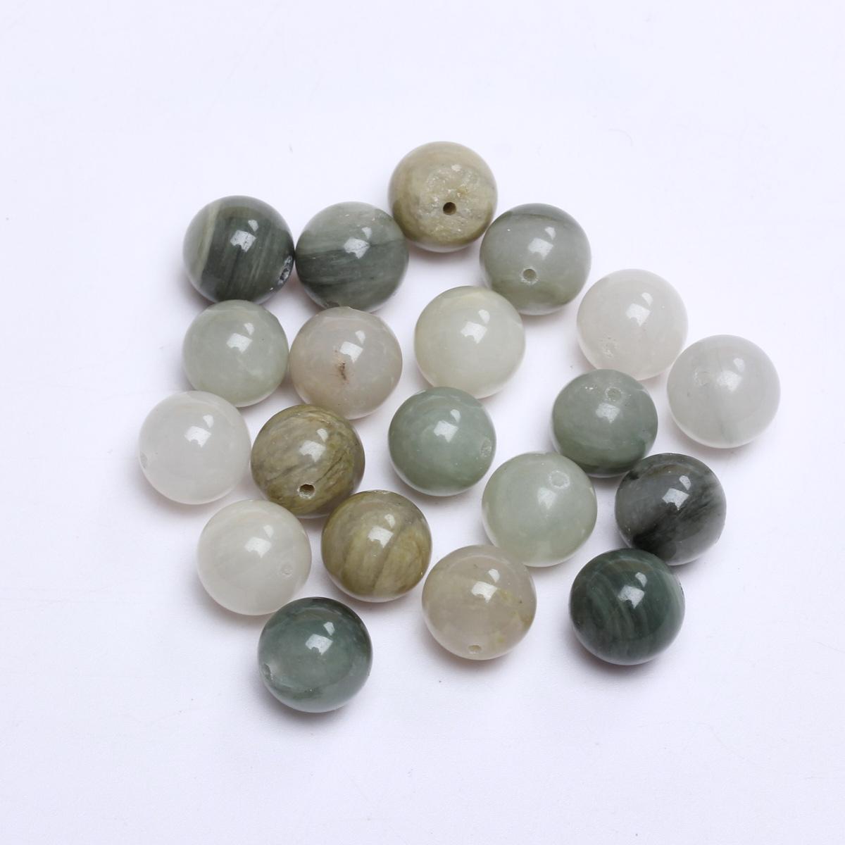 

4/6/8/10 мм 20-40 шт. Круглые бусины из натурального камня с зеленой травой для изготовления ювелирных изделий своими руками, браслета, ожерелья, брелока, аксессуаров 10mm 20Pcs