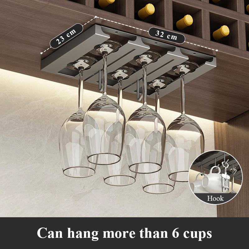 Stainless Steel Inverted Hanging Wine Glass Storage Rack