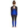 Kids Girls Asymmetrical Rhinestone Ballet Dance Leotard Sheer Mesh Gymnastics Jumpsuit Full Body Suit Figure Skating Dancewear