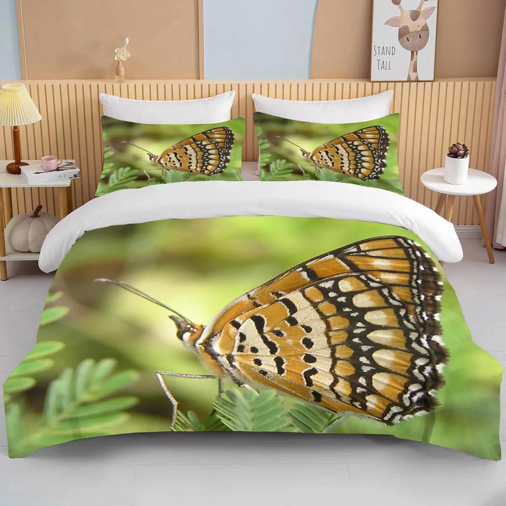 12 Sizes Gold Butterfly Bedding Set Luxury Black Duvet Cover Bedclothes 3d Printed Comforter Bedding Sets For AdultsCute Bed Set