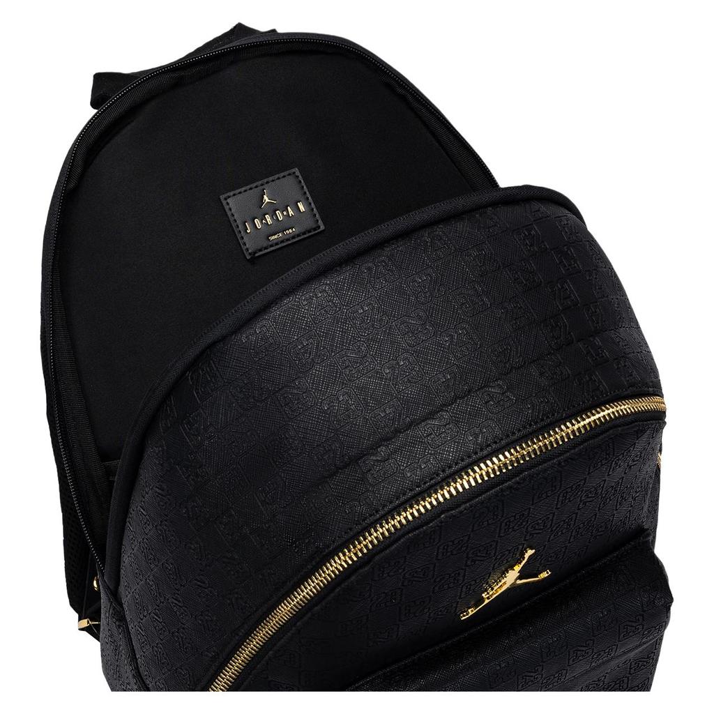 Jordan Monogram Series Gold Label 23L Synthetic Leather Backpack Unisex Backpack Black JD2543012AD-001
