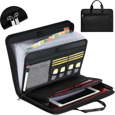 Fireproof Accordion File Organizer 13 Pockets Briefcase Expanding File Folder  for Letter A4 Files