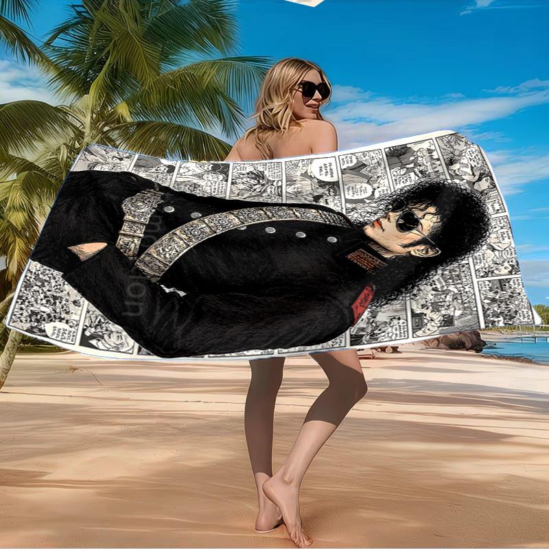 Asciugamano da Spiaggia Thriller di Jackson, Asciugamano da Spiaggia in Microfibra, Leggero e Asciugatura Rapida, per Viaggi Estivi, Piscina, Fan, Regalo di Compleanno