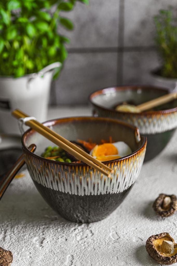 CERAMIC BOWL DEEP PLATE 0.7L FOR RAMEN NOodles OMBRES SOUP