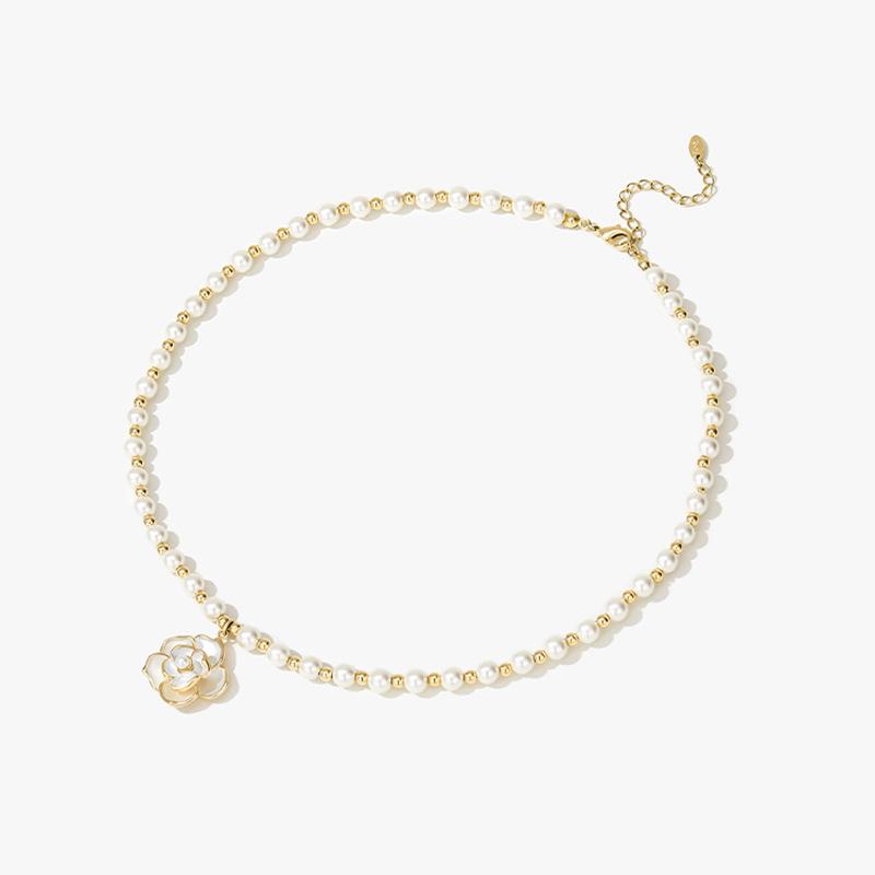 

Жемчужное ожерелье «Камелия» с уникальным чувством дизайна для женщин, новый стиль «мини-аромат» в легкой роскоши и высоком классе