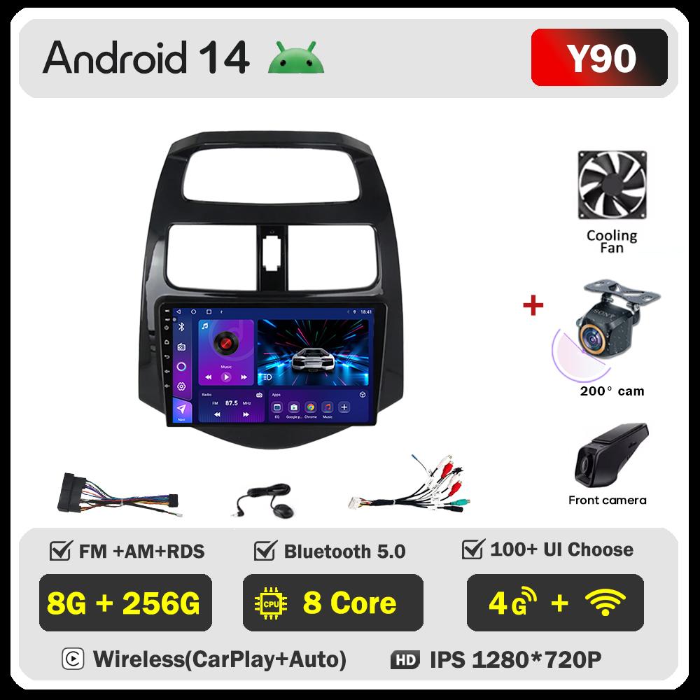 Car Radio Player Android 14 For Chevrolet Spark Beat Matiz Creative 2009-2016 Carplay Auto Screen Wireless Android Auto Carplay