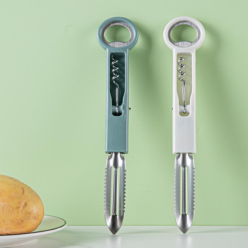 3-in-1 Vegetable Peeler Kitchen Potato Peeler Can Opener Portable Multitool for Home Travel