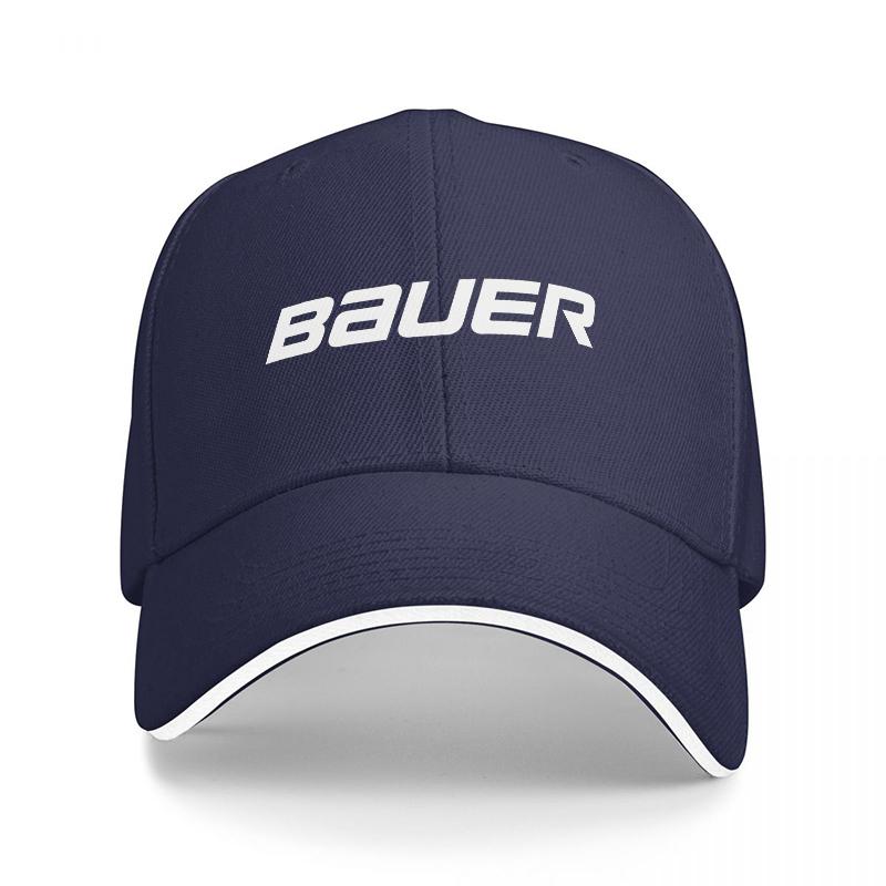BAUER Logo Baseball Cap Black with White Trim Sporty Design for Hockey Fans Adjustable Fit Classic Style Outdoor Wear