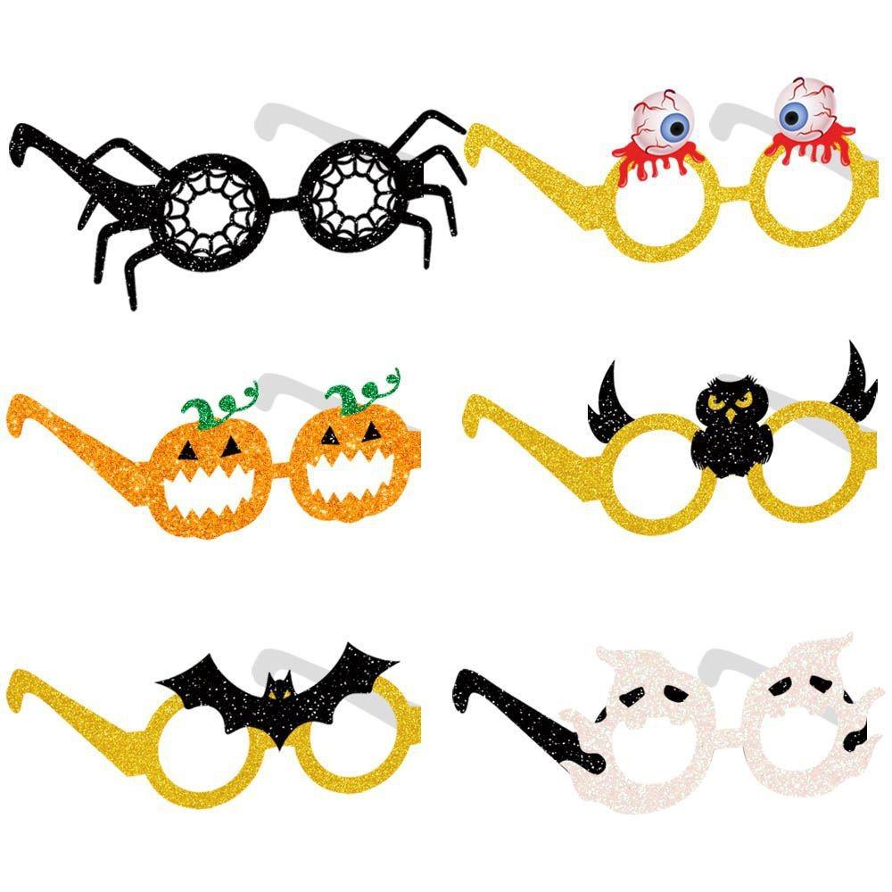 Halloween Bats Pumpkin Paper Glasses For Spooky Photo Props And Decor Party
