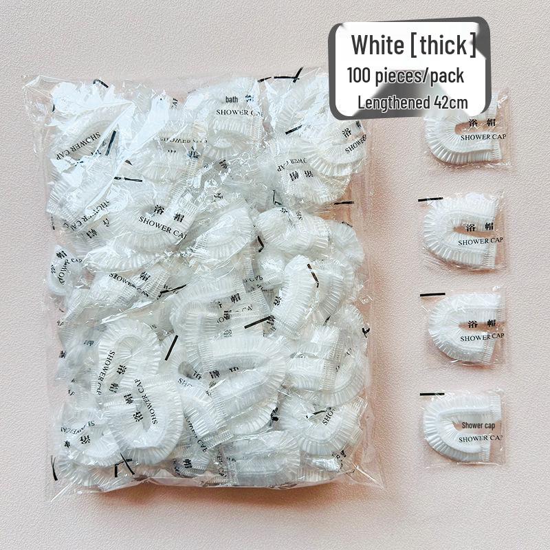 100-Pack Thick Disposable Shower Caps for Bathing & Hair Styling
