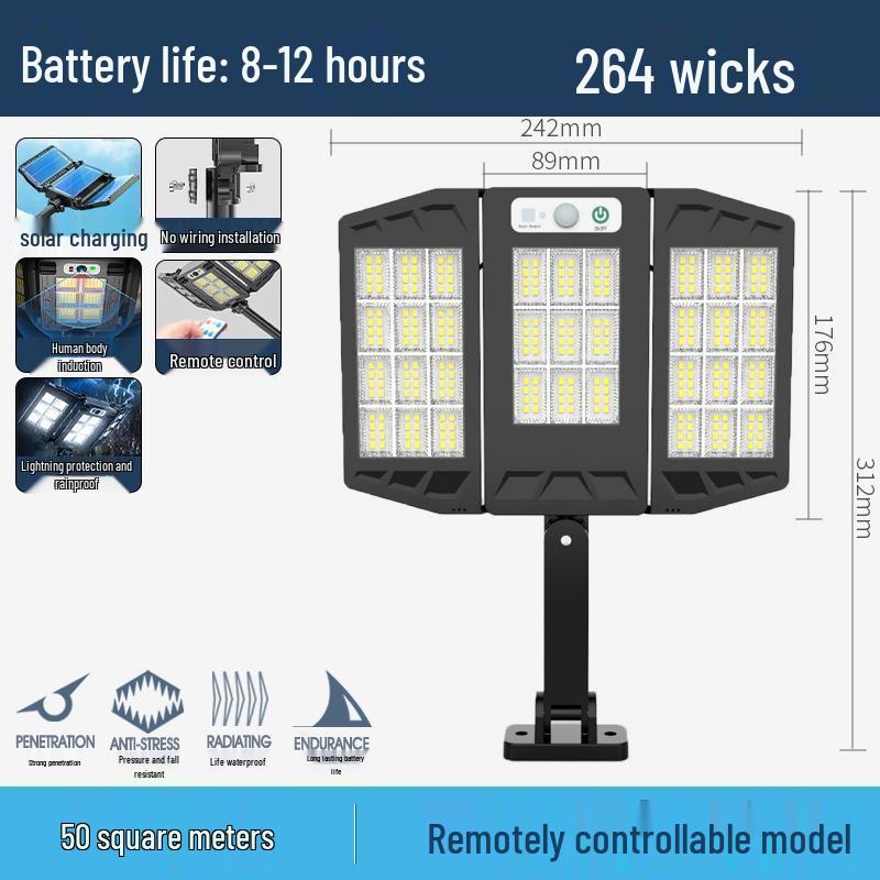 Super Bright LED Solar Street & Courtyard Light for Rural Outdoor Lighting