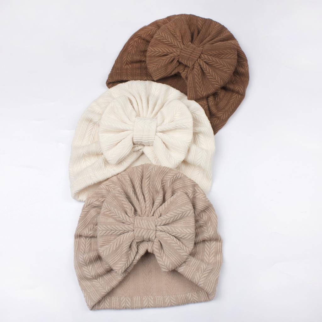 Hot Sale Solid Baby Bow Hat Headscarf Baby Toddler Newborn Hat Cap Girls Boy Head Cover